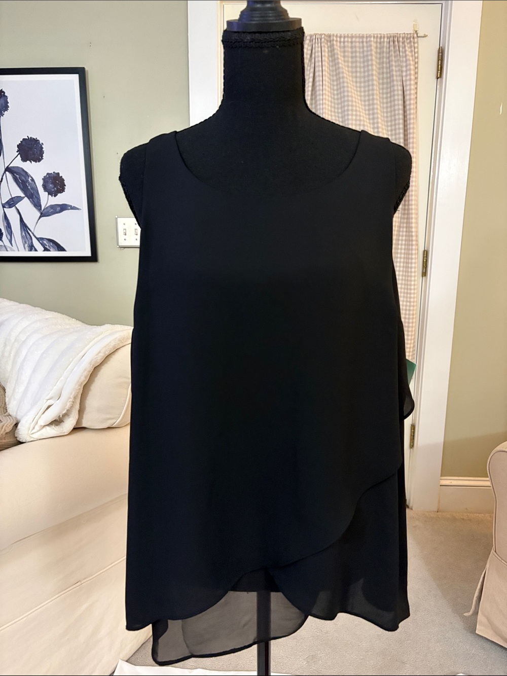 Decree Black Layered Sleeveless Tank Top